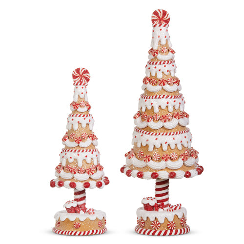 Peppermint Gingerbread Tree - Set of 2