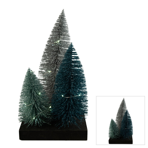 LED Triple Tree - Teal/Silver