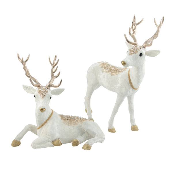 Cream/Gold Deer with antlers