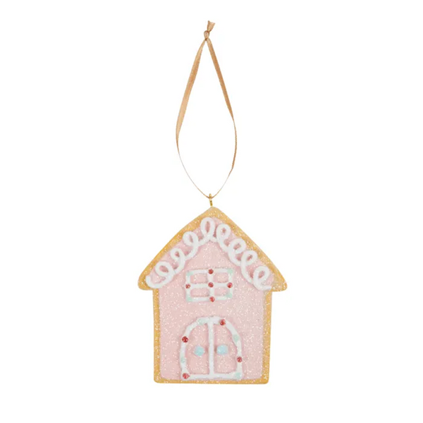 Gingerbread House Pink Ornament