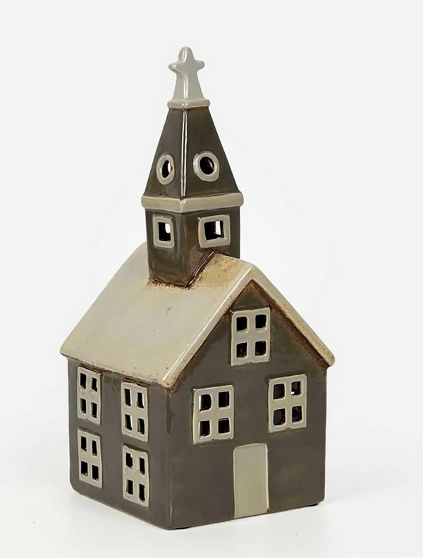 Alsace Tealight Church Grey