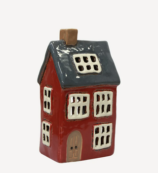 Alsace Tealight House Navy Roof