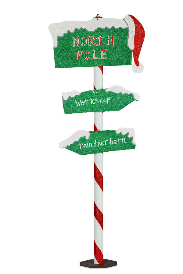 North Pole Christmas Street Sign