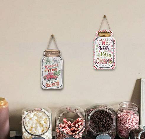 Christmas Sign - Wooden Mason Jar