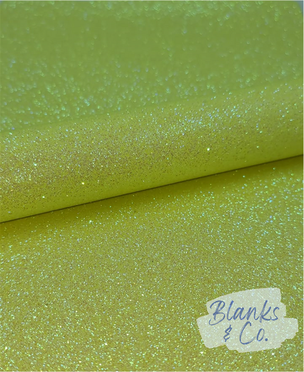 Glitter Faux Leather - Light Yellow (Superfine)