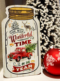 Christmas Sign - Wooden Mason Jar