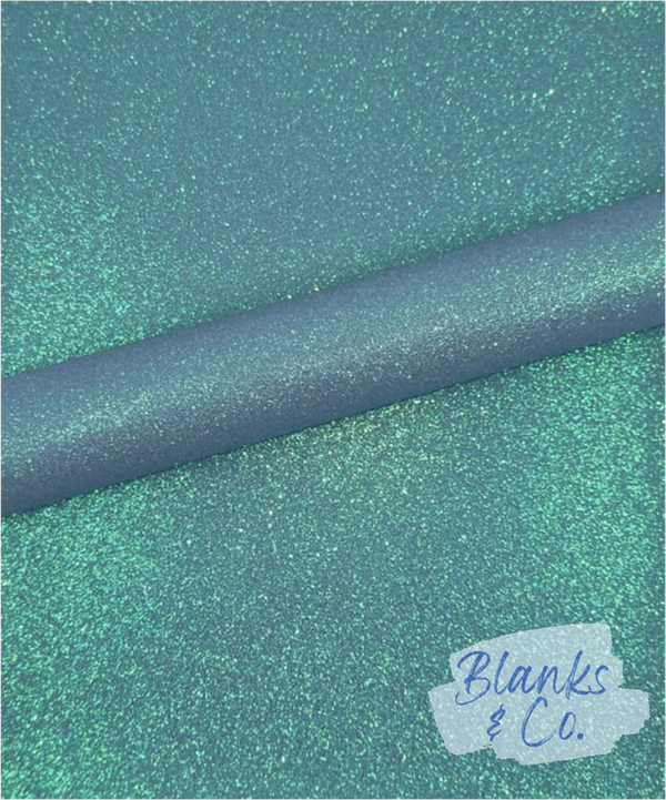 Glitter Faux Leather - Mermaid Blue (Superfine)