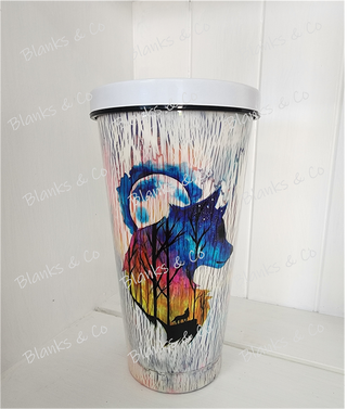 Custom Tumbler - Crackle Wolf