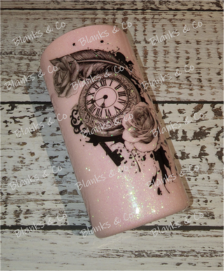 Custom Tumbler - Pink bad bitch o'clock